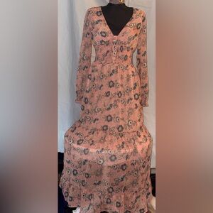 Patrons of Peace Boho Floral Maxi Dress Size S